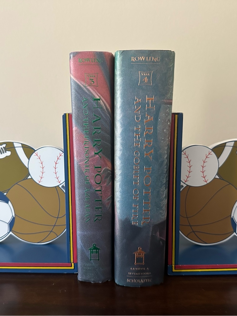 Sports Themed Book Ends, Lamp and Pillow Shams